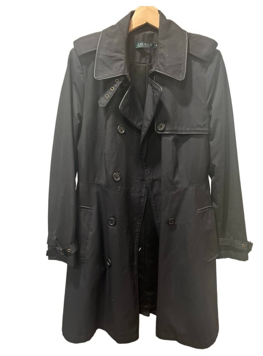 Ralph Lauren Medium Petite Trench Coat Collared Double Breasted