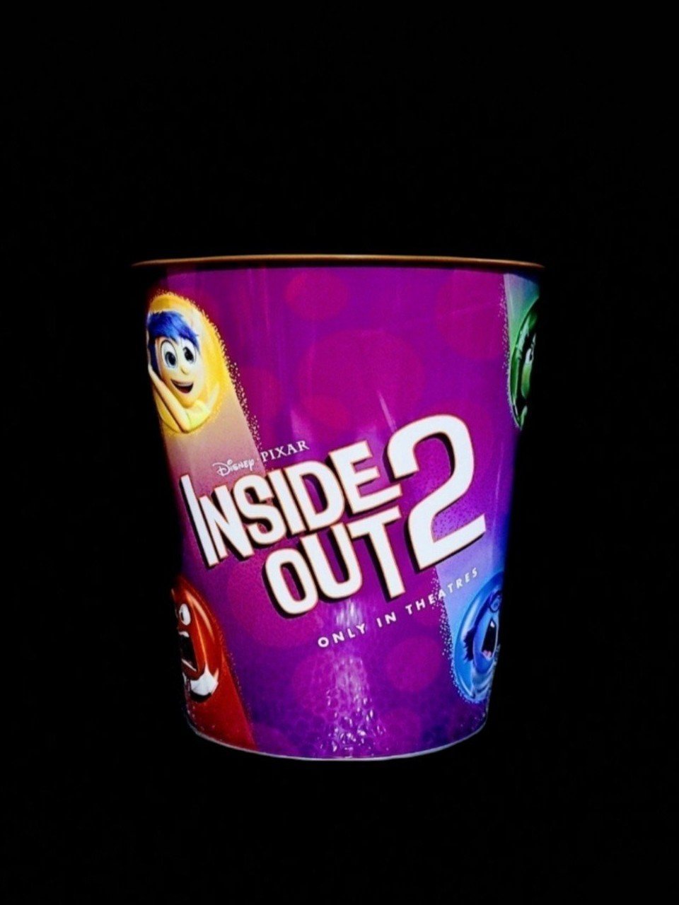 New!!! Inside Out 2 Movie: Purple Tin Popcorn Bucket