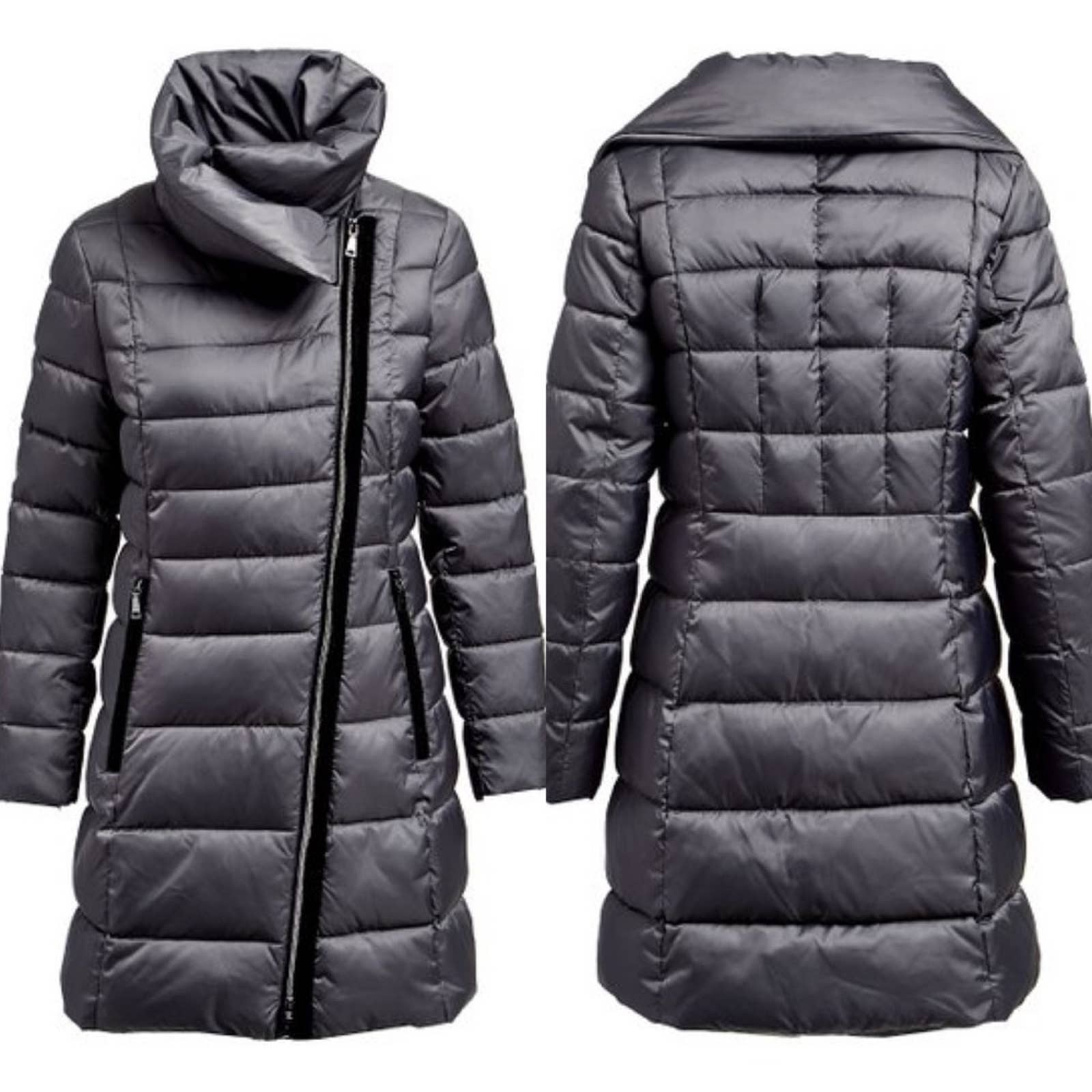 NWT TAHARI Brooklyn Puffer Gray Coat. Size M