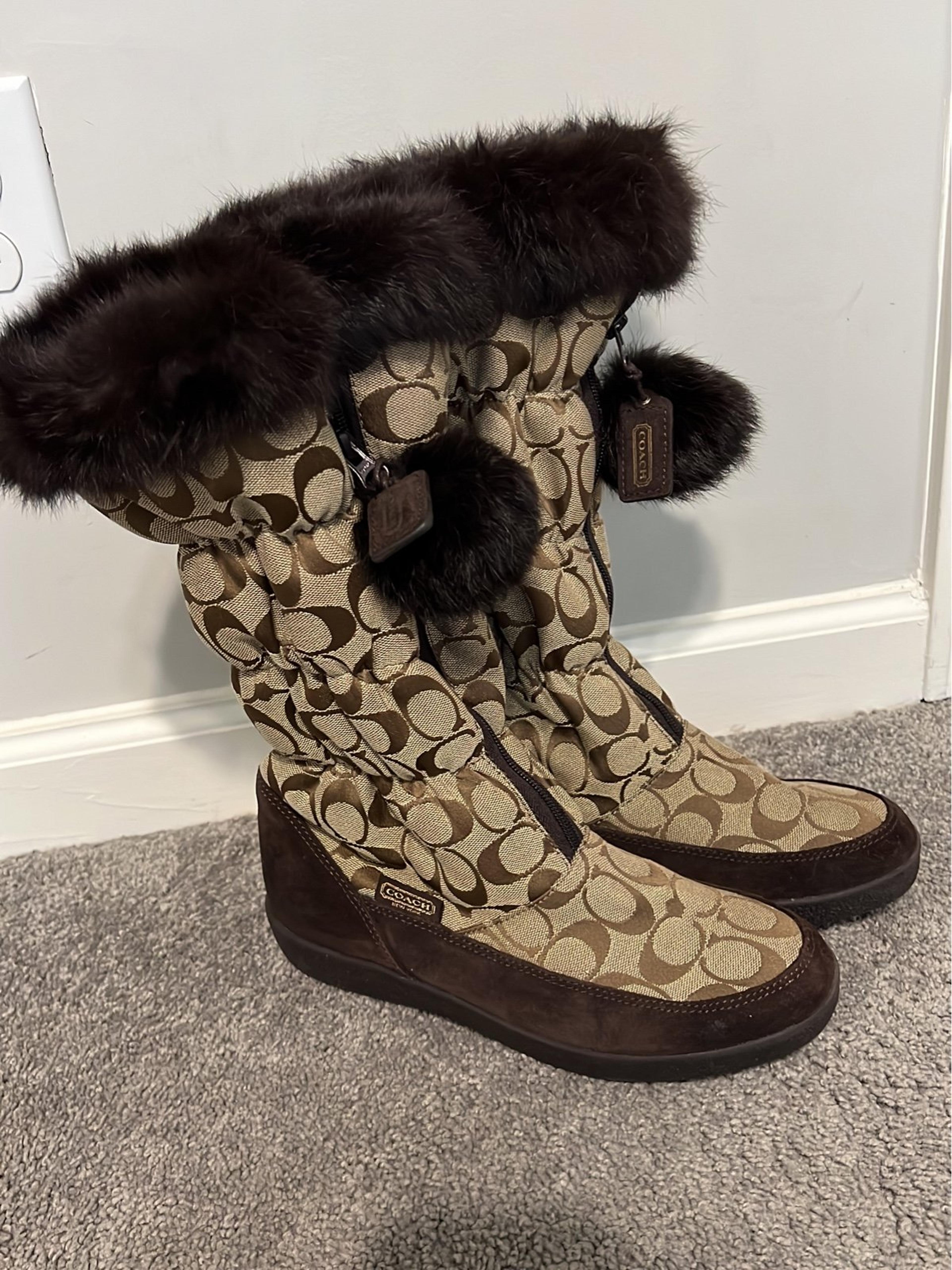 Brown coach snow boots Clearance