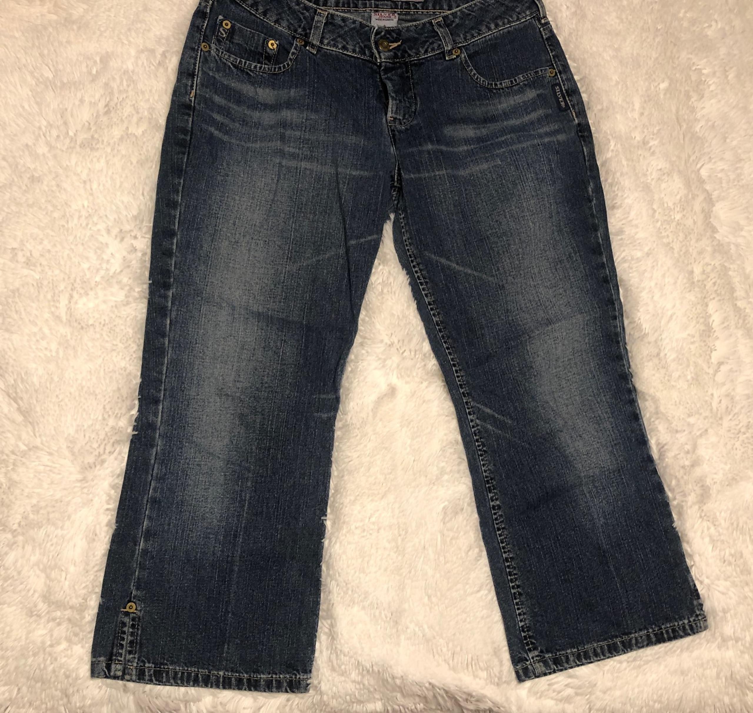 Womens Silver Jean Capris Size 30
