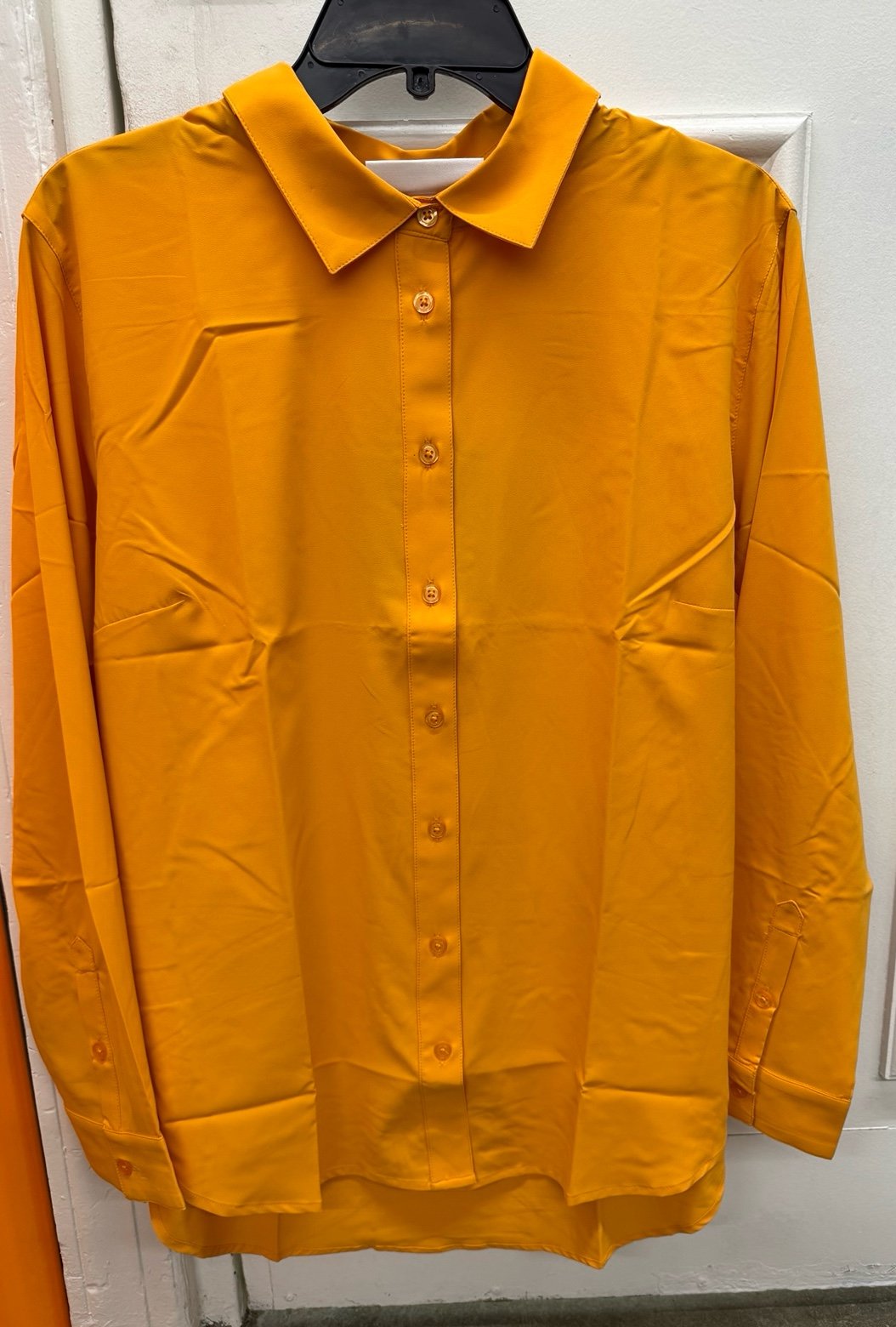 Coolibar UPF 50+ Women's Rhodes Shirt Orange Button Down Size medium