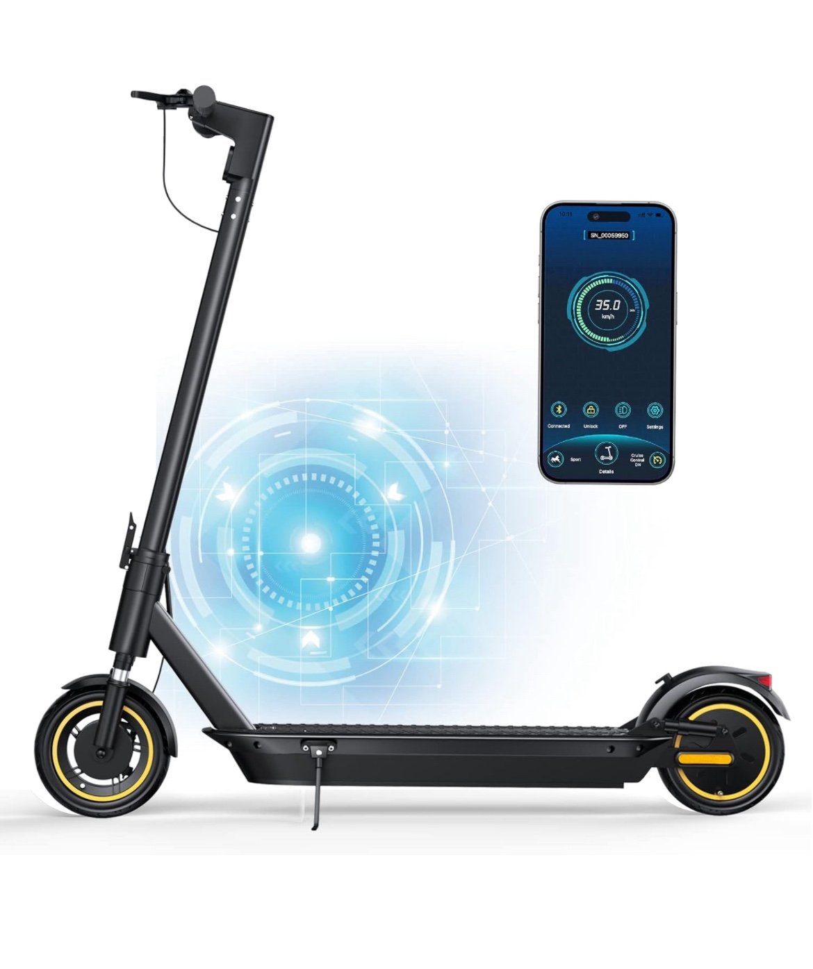 ESMAX 500W Electric Scooter, Waterproof, 27 Mile Range, 10 Inch Solid Tires, Ant
