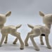 Vtg big blue eyes Animal Deer Fawn Ceramic Salt Pepper Shaker white mcm japan