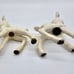 Vtg big blue eyes Animal Deer Fawn Ceramic Salt Pepper Shaker white mcm japan