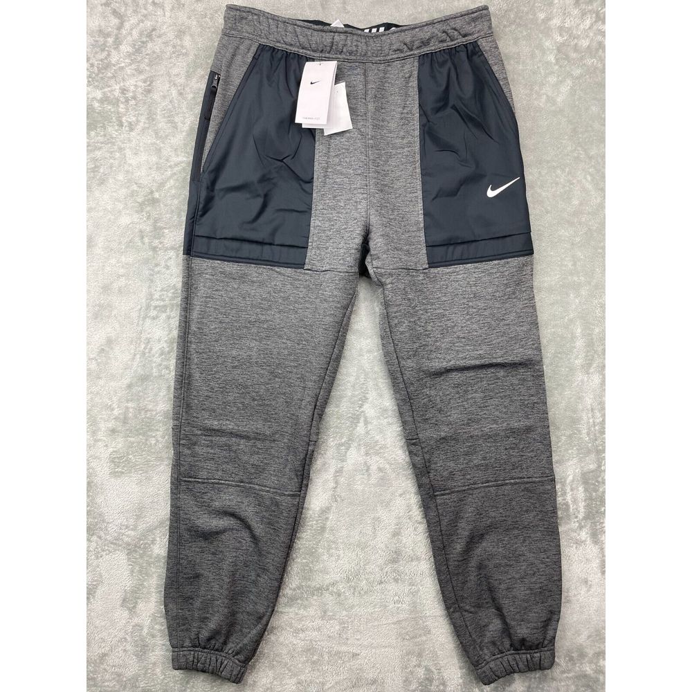 NWT Nike Men's Therma Fit Jogger Pants Size L Tall Novelty Grey Black