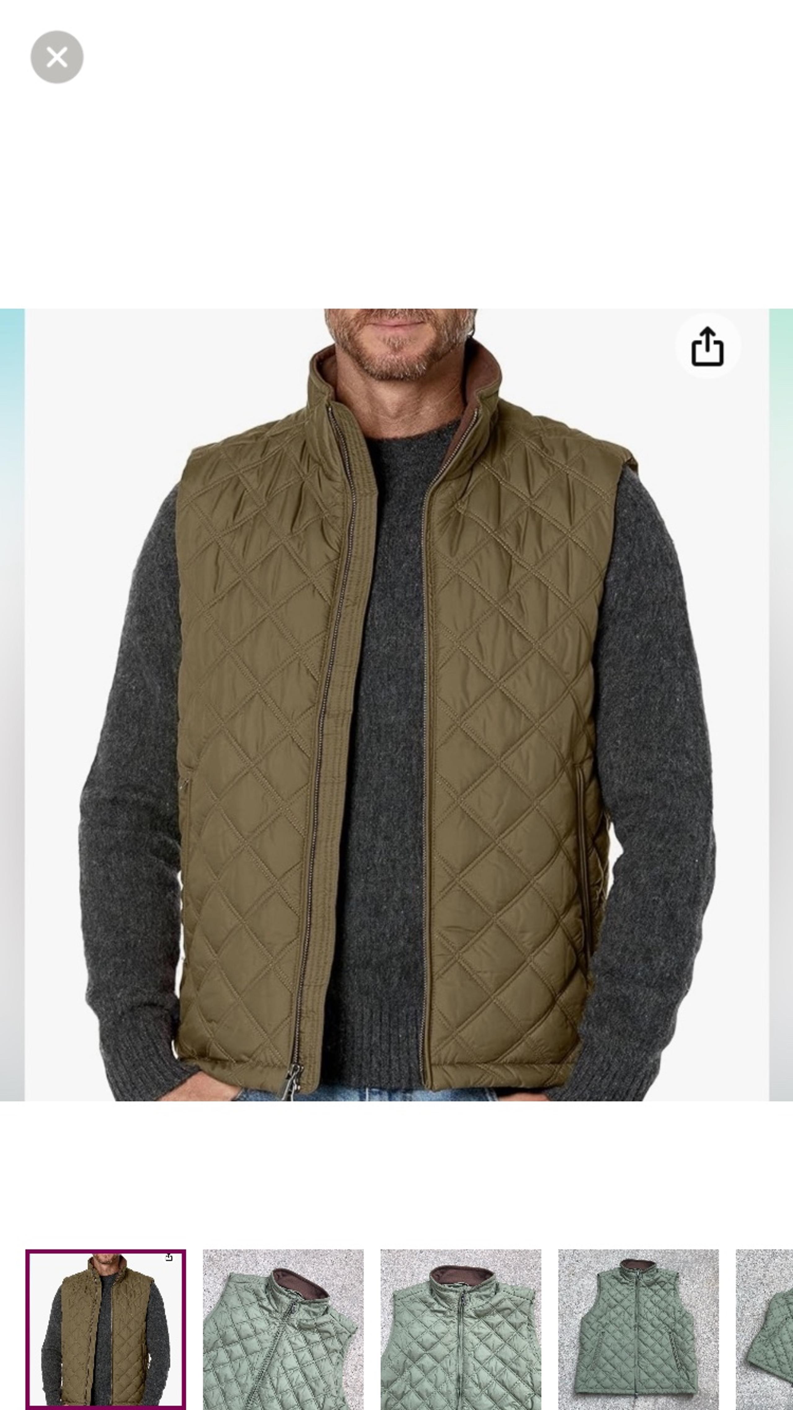 Brooks Brothers Men’s Green Diamond Quilted Thermore Vest Jacket XL