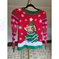 Christmas Puppy Dog Festive Sweater Cozycore Cottagecore Granola Girl Holiday