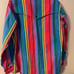 Vintage Wrangler Brushpopper X-Long Tails Western Striped Rodeo Rainbow Shirt