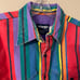 Vintage Wrangler Brushpopper X-Long Tails Western Striped Rodeo Rainbow Shirt