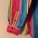 Vintage Wrangler Brushpopper X-Long Tails Western Striped Rodeo Rainbow Shirt