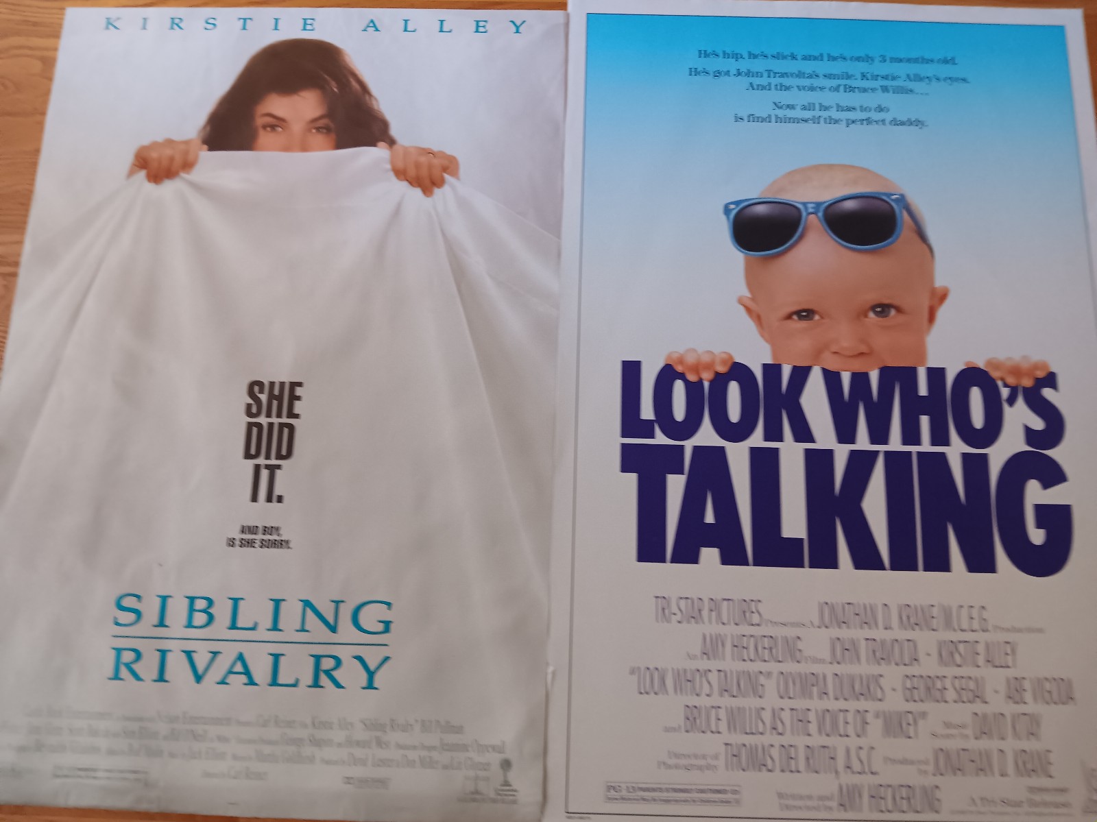 Sibling Rivalry & Look Who's Talking Original Movie Theater Rolled Poster Lot