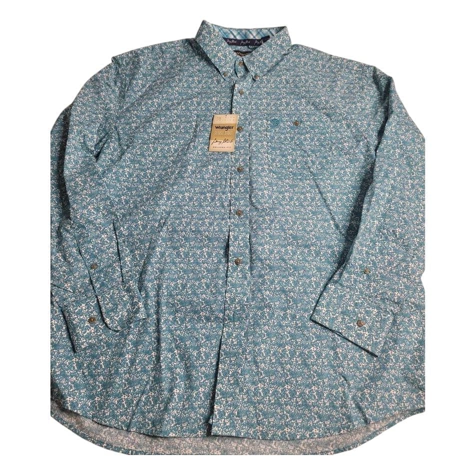 3485 NWT Wrangler George Strait Collection Relaxed Fit Button Down Western XXL