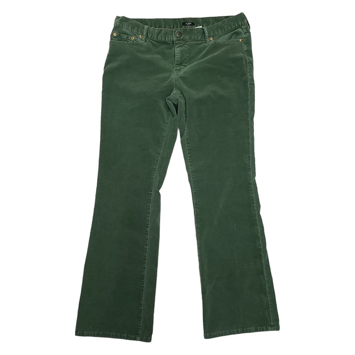 VTG J.Crew Corduroy Pants Womens 10R Boho Hippie Retro Country Western Green