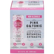 Clever Mixer Pink G Tonic Non-Alcoholic 4Pack 48 Fl Oz (Pack Of 2)