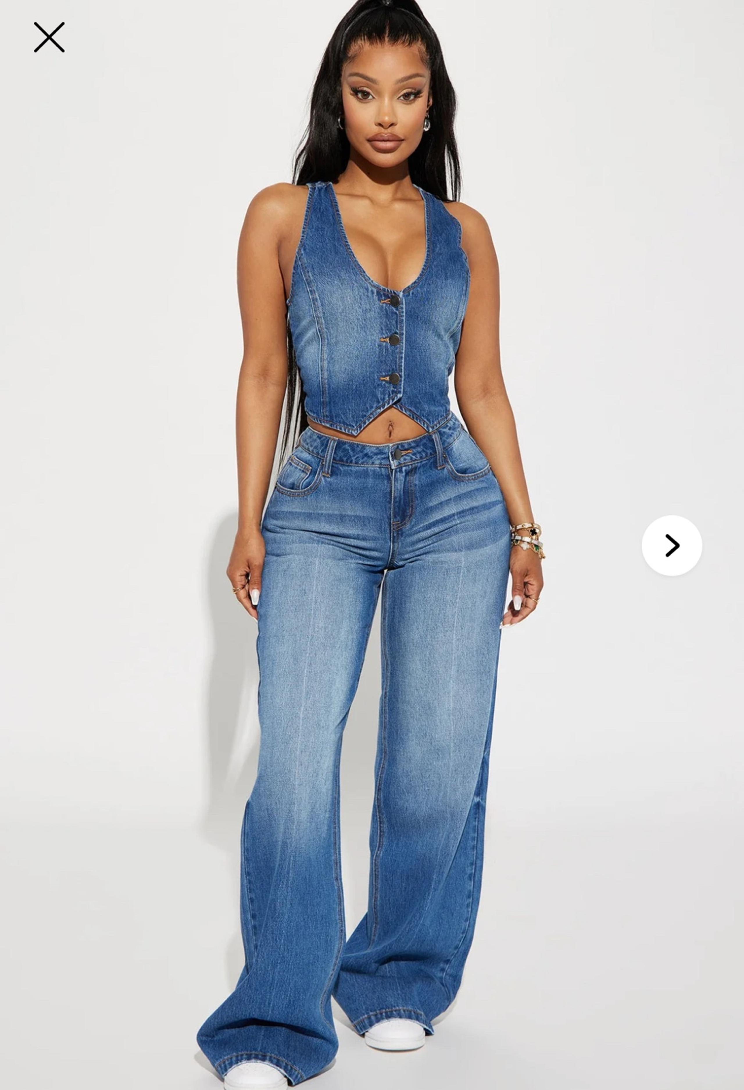 Fashion Nova The Wayside Baggy Wide leg Jean Size 14
