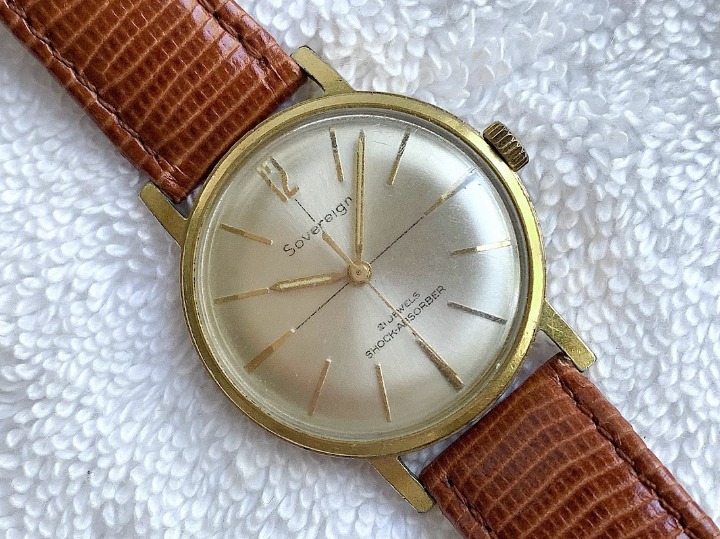 Vintage Sovereign 21 Jewels Gold Plated Luminescent Winding Watch