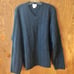 J. Crew men's lambswool V-neck sweater, heathered navy, XL