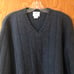 J. Crew men's lambswool V-neck sweater, heathered navy, XL