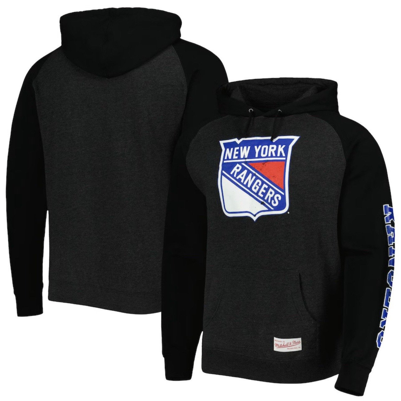 New York Rangers Mitchell & Ness Distressed Logo Heather Black Men's Small NWT
