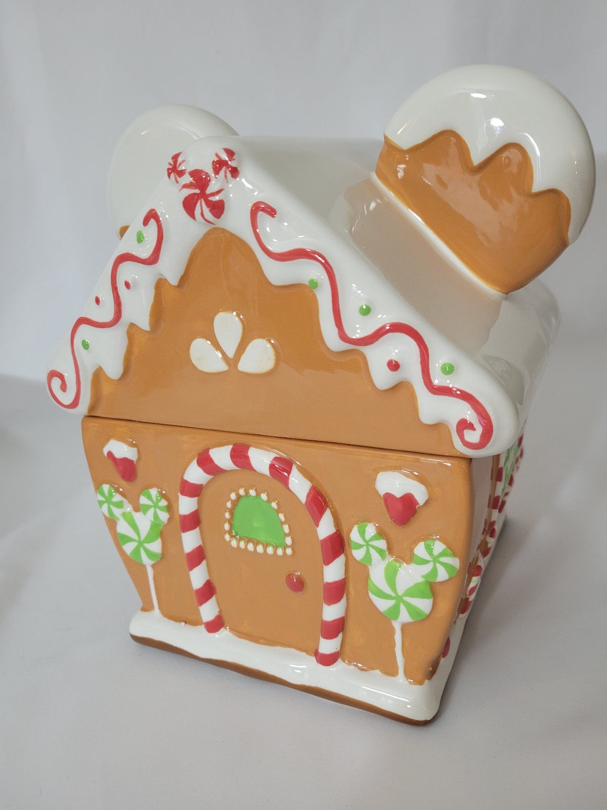 Disney Mickey Mouse Gingerbread House Cookie Jar Canister New