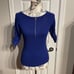 A/E vintage y2k Ribbed Knit 3/4 Zip Colorful Bright Sweater Blouse S blue