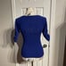 A/E vintage y2k Ribbed Knit 3/4 Zip Colorful Bright Sweater Blouse S blue