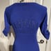 A/E vintage y2k Ribbed Knit 3/4 Zip Colorful Bright Sweater Blouse S blue