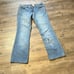 Vintage Levi's 518 Boot Cut Denim Blue Jeans Metal Holes Custom Rare Design Y2K
