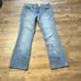 Vintage Levi's 518 Boot Cut Denim Blue Jeans Metal Holes Custom Rare Design Y2K
