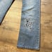 Vintage Levi's 518 Boot Cut Denim Blue Jeans Metal Holes Custom Rare Design Y2K