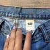 Vintage Levi's 518 Boot Cut Denim Blue Jeans Metal Holes Custom Rare Design Y2K