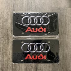 Audi black Brand New Front Vanity Metal Plate Frame Holder (2 Pack)