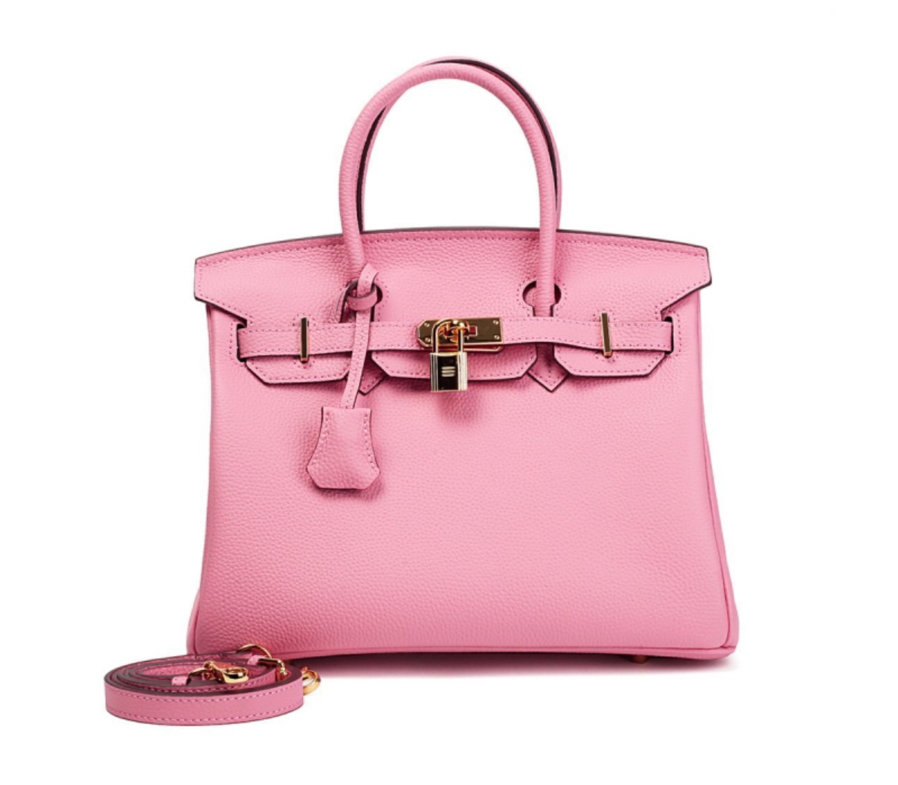 Pink Genuine Leather Handbags Classics Satchel Bag