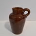 Vintage Pitcher Heavy Stoneware Brown Glazed 6 1/2 In Tall Pour Spout Early 1900