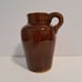 Vintage Pitcher Heavy Stoneware Brown Glazed 6 1/2 In Tall Pour Spout Early 1900