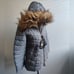 NWT Bebe Sport Gray Quilted Puffer Parka removable faux fur hooded Jacket (M)