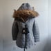 NWT Bebe Sport Gray Quilted Puffer Parka removable faux fur hooded Jacket (M)