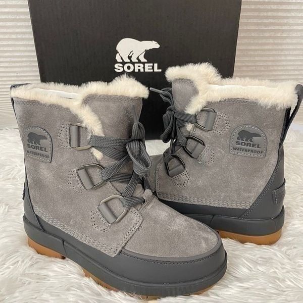 SOREL WOMENS TIVOLI IV WATERPROOF SUEDE BOOTS, THINSULATE QUARRY GRAY sz 5 NEW