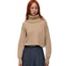 Aritzia Babaton Guell Merino Wool Turtleneck Sweater Size S Camel Tan Cropped