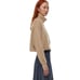 Aritzia Babaton Guell Merino Wool Turtleneck Sweater Size S Camel Tan Cropped