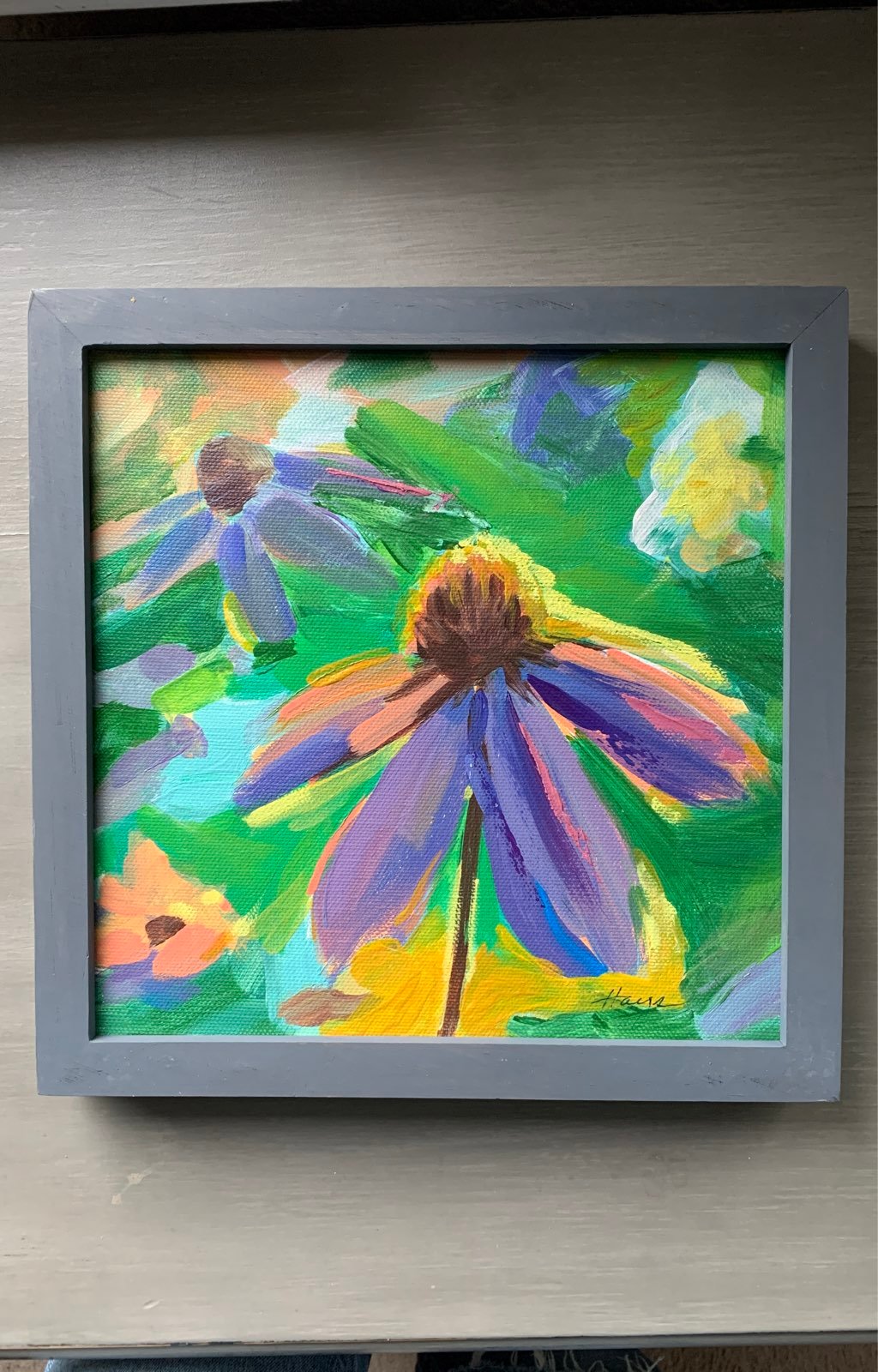 Handpainted floral flower acrylic painting