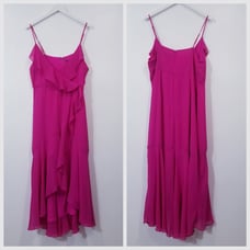 1.State Pink Ruffle Tiered Maxi Dress