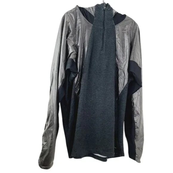 Jordan Men's Gray Black Fitted Slim Long Sleeve Athletic Hoodie Size XXL