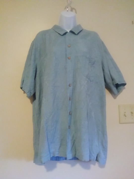 Batik Bay 100% Silk Hawaiian Tropical Button Down Shirt