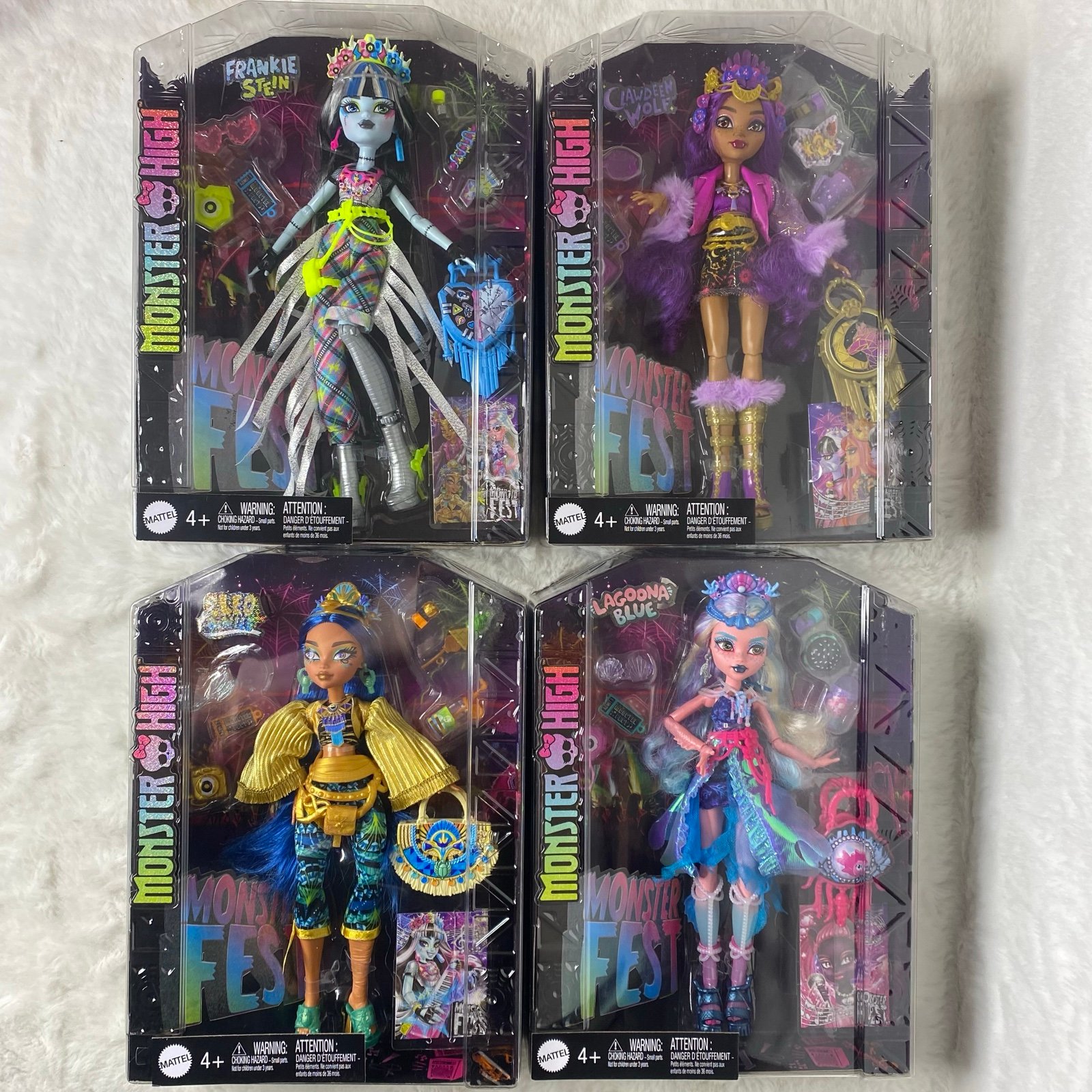 Monster High Monster Fest Lagoona Blue Clawdeen Cleo De Nile Frankie G3 Doll Set