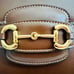 GUC Calfskin Horsebit 1955 Shoulder Bag Brown Sugar