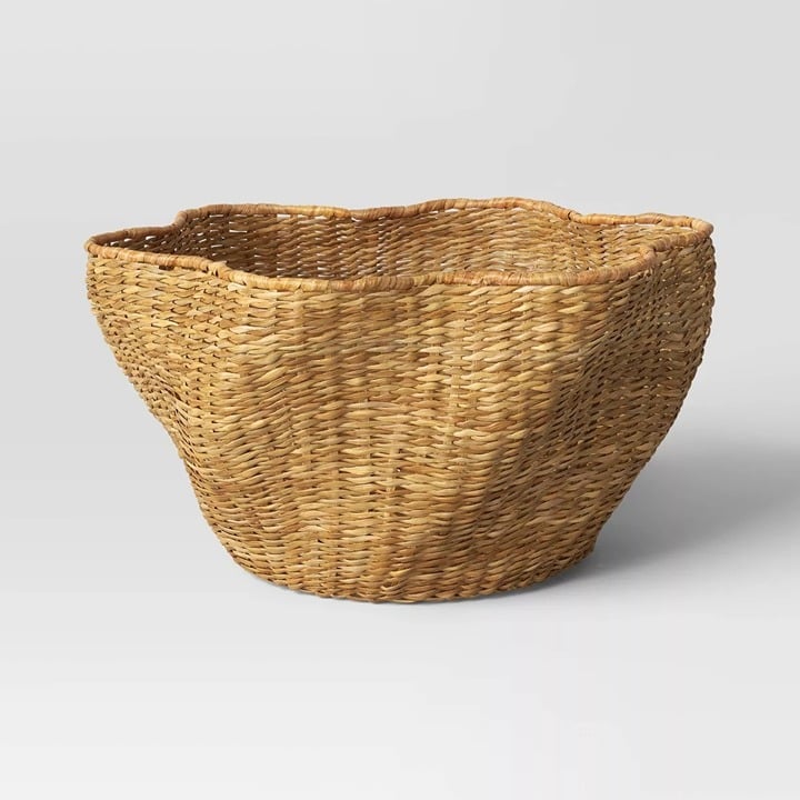 Threshold Small Woven Scallop Edge Basket Lt Brown Wicker - Target Spring 2025