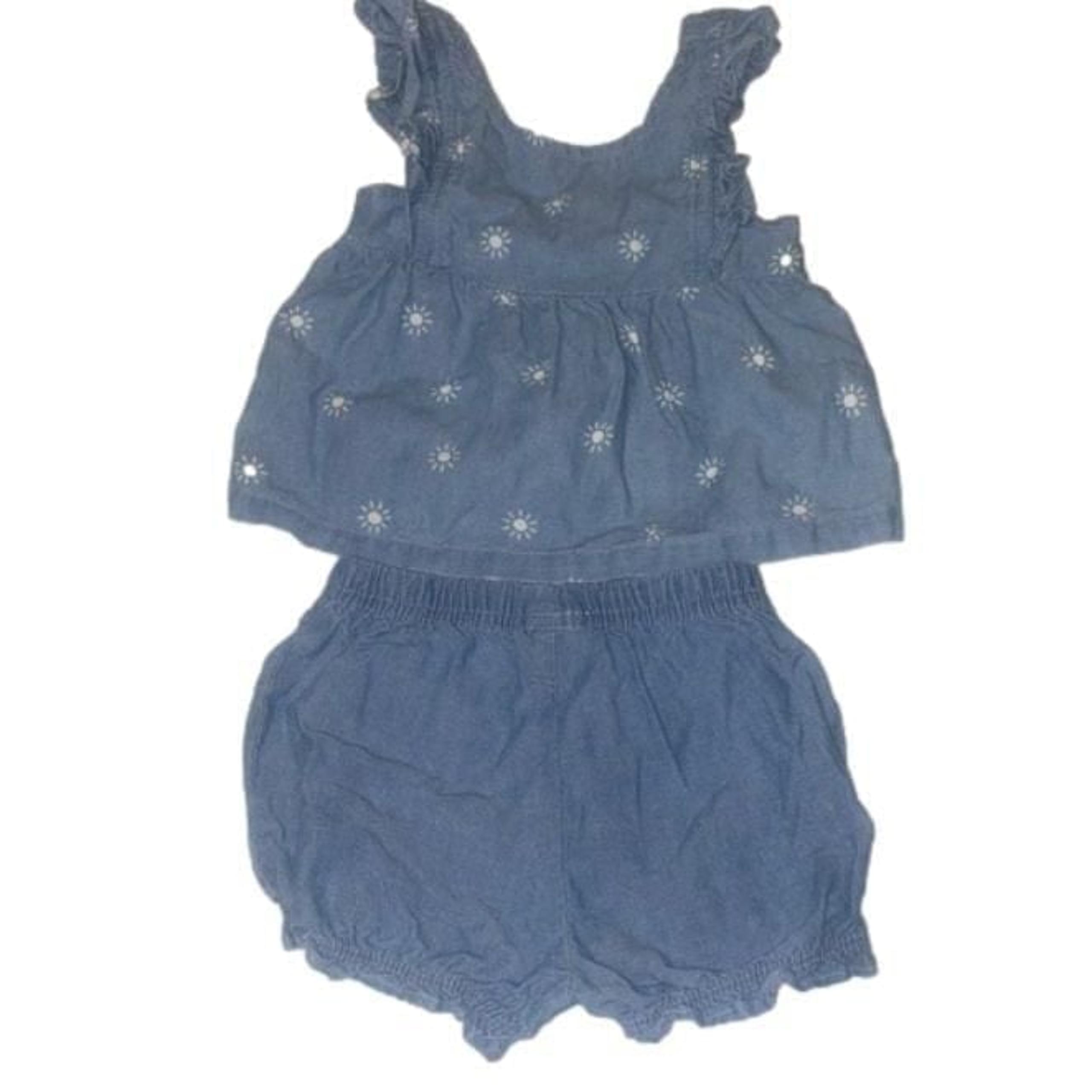 Baby Girl Carter's 2-Piece Outfit Set - Blue Denim Summer Set Size 3 months