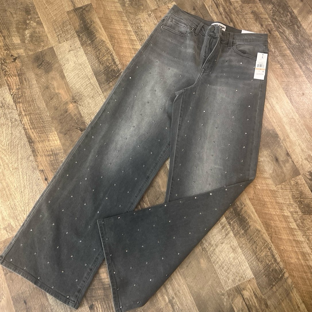 DKNY high-rise, wide leg, studded jeans-size 28